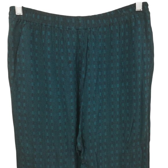 Faith Pull On Art to Wear Wide Leg Pants Size L Lagenlook Blue Buttons Hippy - Picture 7 of 9